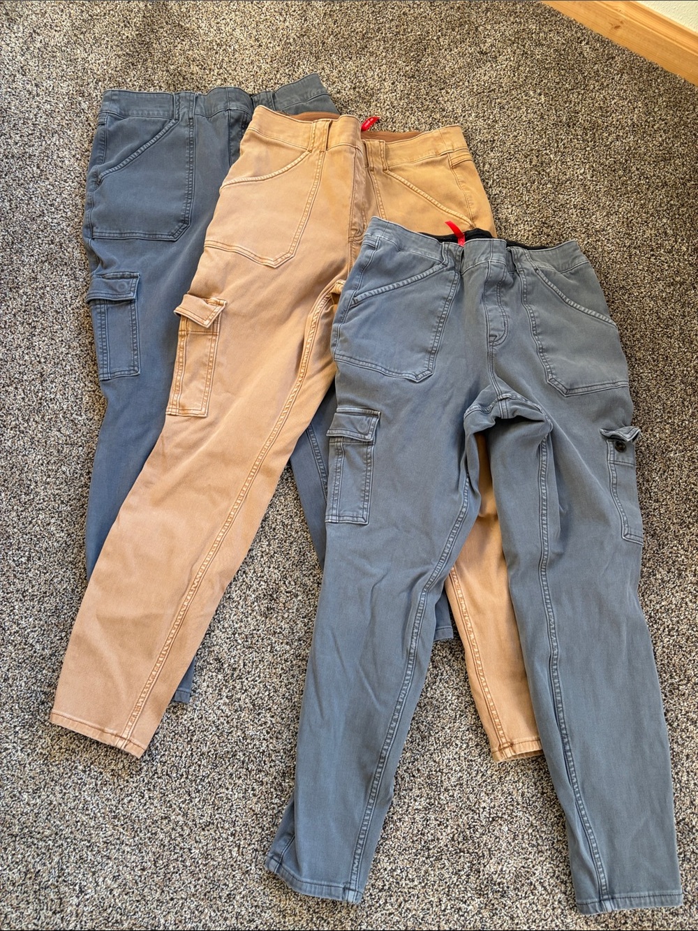 Spanx: Women’s cargo Pants 3 pair in Tan and Gray - Classic Utility Style